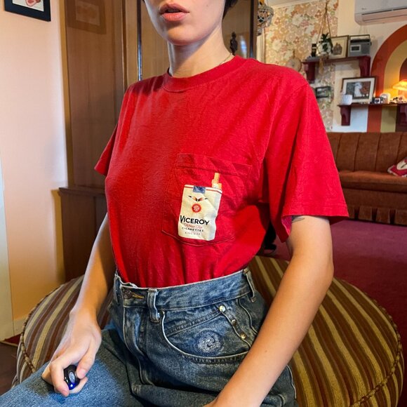 Mac Demarco RARE weird summer print cotton Viceroy pocket tee! - Picture 2 of 14